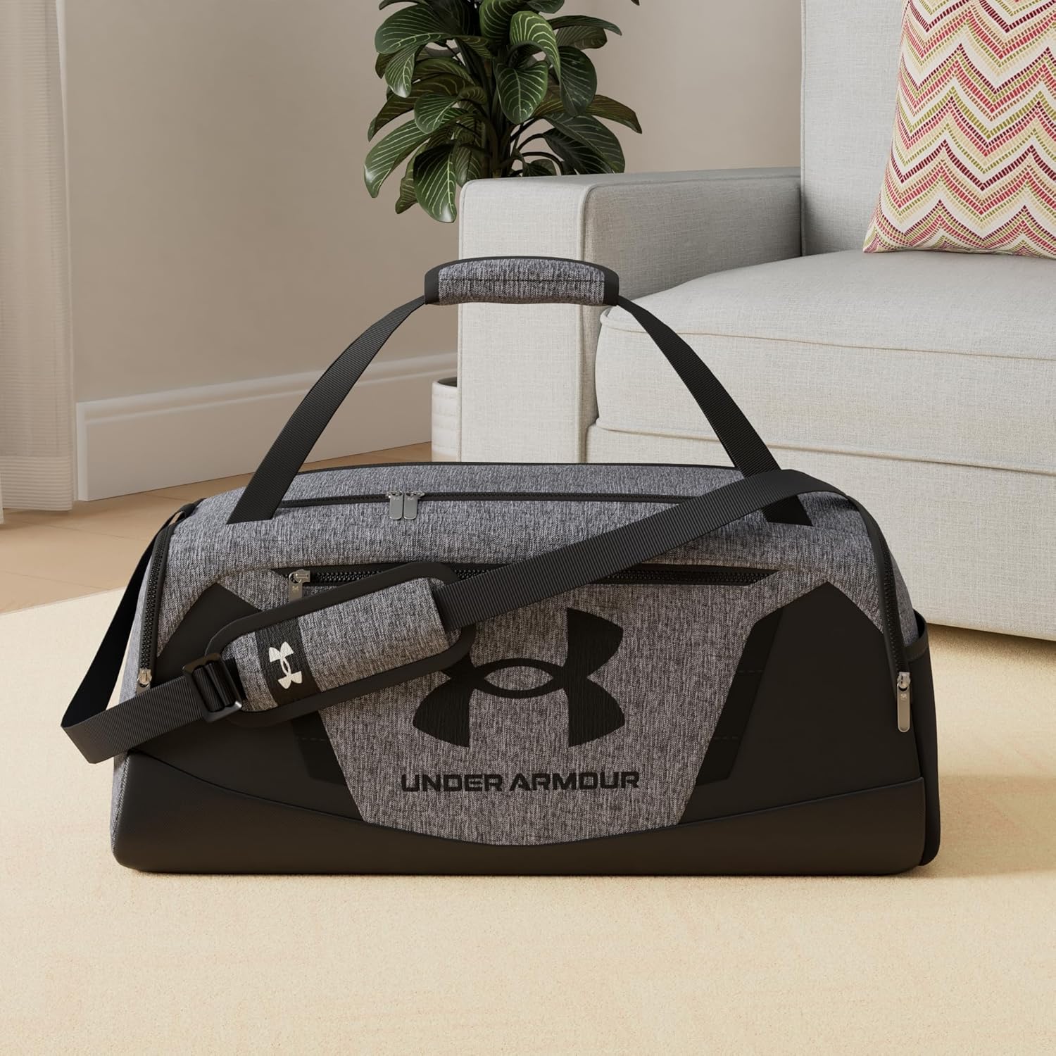 Under Armour Unisex-Adult Undeniable 5.0 Duffle , Pitch Gray Medium Heather (012)/Black , Medium - Image 2